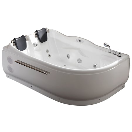 Eago 6Ft Right Corner Acrylic White Whirlpool Bathtub for Two AM124ETL-R